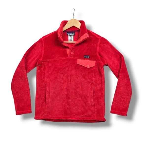 Patagonia Re-Tool Snap T Fleece Womens Medium Red Polartec Jacket - Picture 1 of 8